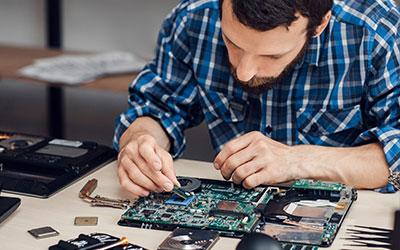 UB engineering student working on a project